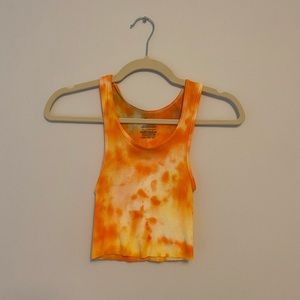 orange and yellow tie dye tank